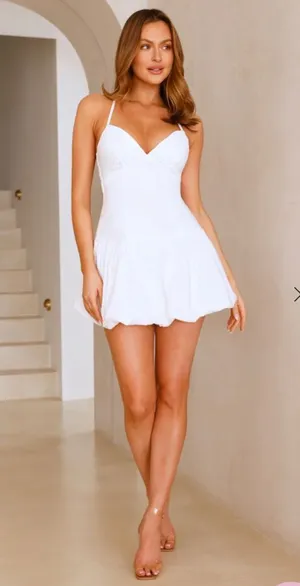 Bubble Pop Mini Dress White (Hello Molly) Size 2 thumbnail 1