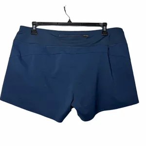 Athleta Ready Set Go Running Shorts Women XL Teal Blue Lined Zip Pocket thumbnail 3
