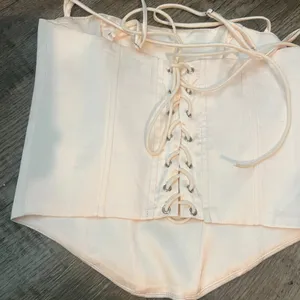 Edikted Cream White Lace-Up Corset Top size small thumbnail 5