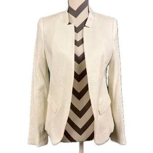 NWT - Zara Ivory Floral Jacquard Textured Blazer - Size M thumbnail 3