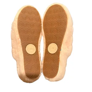 UGG Women's Fluff Yeah Fur Slide Slipper Peach with elastic logo strap Size 11 thumbnail 6