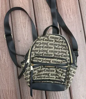 Juicy Couture Black and Cream Logo Backpack thumbnail 1