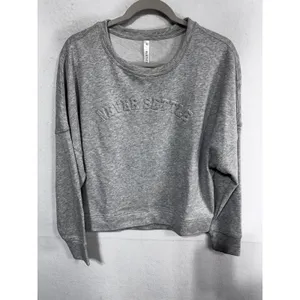 Fabletics Women's Large Gray Sweatshirt Never Settle Graphic Pullover thumbnail 2