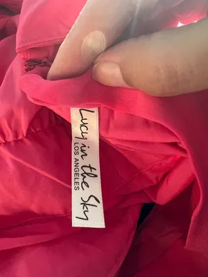 LUCY IN THE SKY Ysabel Chiffon Dress in Hot Pink Sz S Mini with back bow detail thumbnail 15
