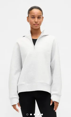 NWT GAP GapFit Oversized Quarter-Zip Hoodie size M thumbnail 1