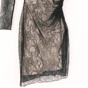 Young by Yoyo Yeung Y2K One Shoulder Lace Dress Womens Size XS Black Asymmetric thumbnail 3