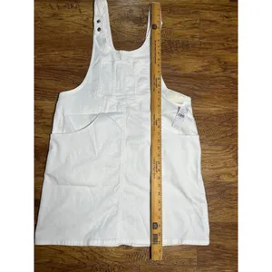 American Eagle NWT Size Large Skirtall Overalls Dress White Pockets Summer thumbnail 7