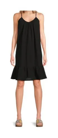 Time and Tru Womens Spaghetti‎ Strap Mini Dress Black Soot Size Medium (8-10) thumbnail 1