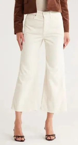 Veronica Beard Taylor High Waist Crop Wide Leg Corduroy Pants size 32 thumbnail 1
