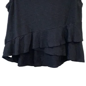 Gap Black Ruffle Hem Sleeveless Top Women’s‎ Large Layered Tank Blouse thumbnail 3