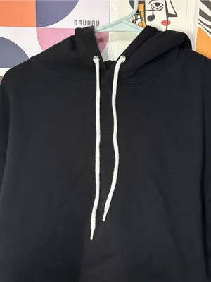 Wild Fable Black Cropped Raw Hem Hoodie Size Small thumbnail 2
