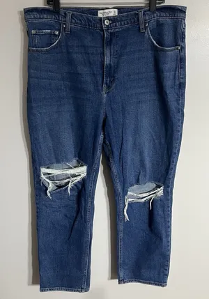 Abercrombie Fitch Curve Love Ankle Straight High Rise Jeans Women's Size 18/34 R thumbnail 1