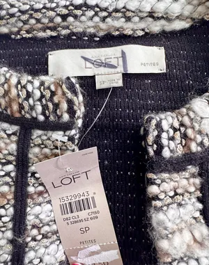 Ann Taylor LOFT SP wool cropped tweed jacket thumbnail 3
