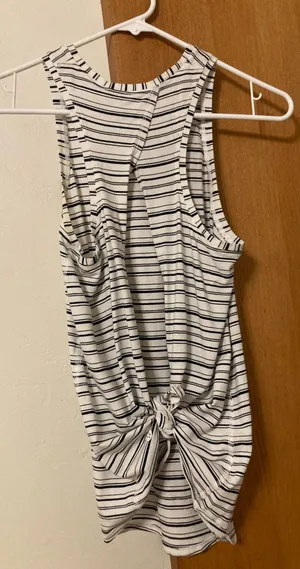 Lululemon All Tied Up Tank - Cut Back White Black stripe thumbnail 1