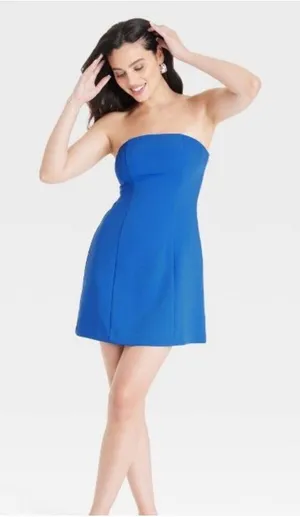 A new day mini A line dress blue‎ size 4 thumbnail 1