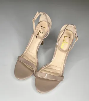 LuLus Nude Colored Open Toe Heels, 8 thumbnail 1