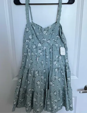 NEW Altar’d State Green Floral Mini Dress Size Medium NWT thumbnail 5