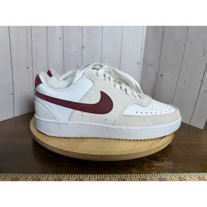 Nike Court Vision‎ Low Shoe, Suede & Leather, Red Cream White, Women's, Size 8.5 thumbnail 4