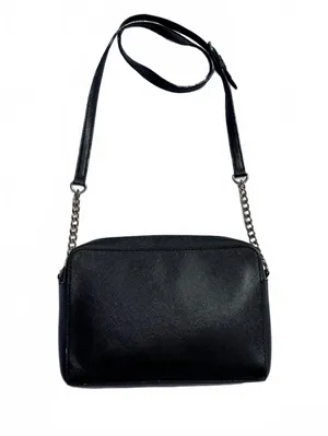 Michael Kors Black Pebbled Leather Crossbody Bag Shoulder Chain Purse Medium MK thumbnail 2