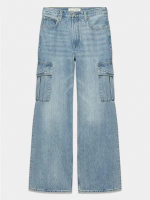 Aritzia denim forum 7 Yrs Bleu Taboo The Farrah Hi-Rise wide Cargo Jean size 25 thumbnail 2