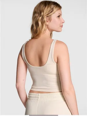 PINK - Victoria's Secret Seamless cream tank thumbnail 5