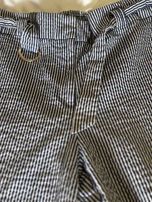 Anne Klein Blue White Seersucker Striped Pants Trousers-M thumbnail 3