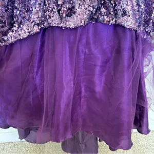 Cinderella Divine Purple‎ Strapless Sequin Beaded Corset Back Long Gown Dress 4 thumbnail 14