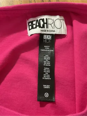 Beach Riot Pink Long Sleeve Crop Top Womens Size Medium thumbnail 5