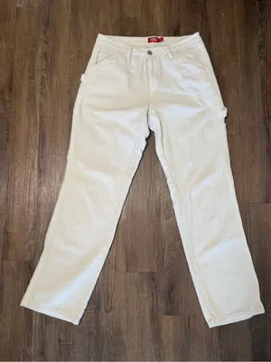 Dickies Cream Wide-Leg Corduroy Pants thumbnail 2