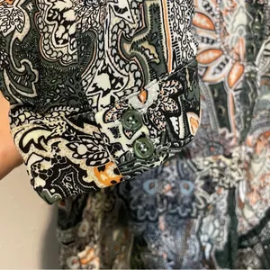 Umgee Green Paisley Floral Drop Waist Dress thumbnail 5