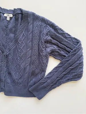 BP Cable Knit Cardigan Blue Size Small thumbnail 3