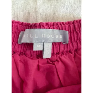 Hill House Mini Skirt Women M Pink Linen Tiered Ruffle Elastic Waist thumbnail 6