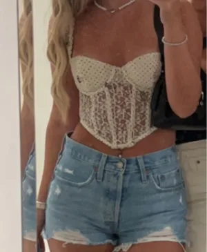 Olivaceous Floral lace corset thumbnail 1