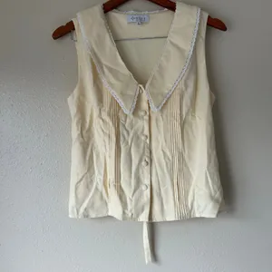 WAYF Linen Blend Butter Yellow Coquette Top Size Small thumbnail 6