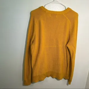 Old Navy Women's Size Large Hi Emotion‎ Pullover Sweater Mustard Yellow Crewneck thumbnail 9