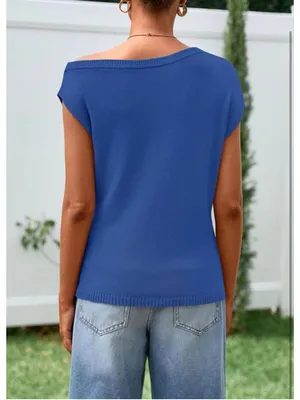 PRETTYGARDEN NEW Off The Shoulder Top Casual Short Sleeve Tunic Knit Sweater 2X thumbnail 2