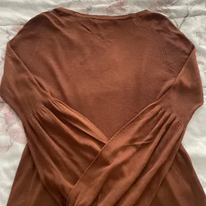 On Sunset Los Angeles silk blend brown balloon sleeves cardigan, size M cottage thumbnail 11