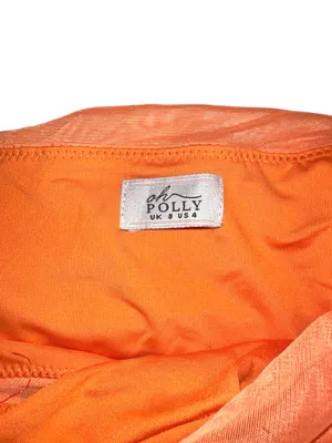 Oh Polly Lykke Orange One Shoulder Rhinestone Cutout Bodycon Mesh Mini Dress 4 thumbnail 5