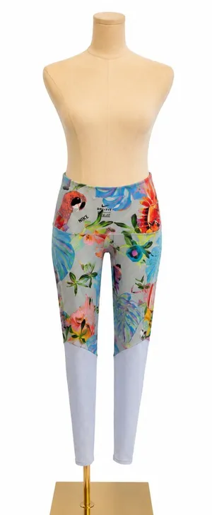 Nike Floral Multicolor & Light Blue Leggings thumbnail 1