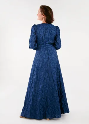 Abbey Glass Brooke Gown Navy Cloud Organza Long Sleeve V-Neck Dress Navy thumbnail 2