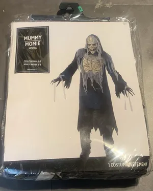 Adult Mummy Costume Size Medium 6-8 Halloween‎ Mask, Robe, & Gloves thumbnail 1