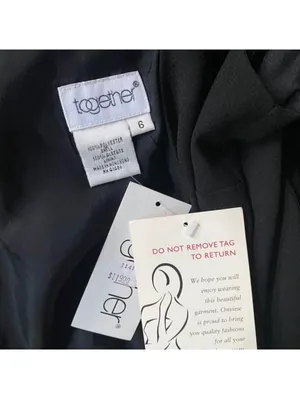 Together Black Evening Gown Size 6 NWT Sleeveless Maxi Dress Floral Appliqué thumbnail 3