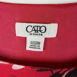 Cato Butterfly‎ Floral Print Blouse Size 22/24W Multicolor Smocked Hem Resort thumbnail 5