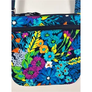 Vera Bradley Navy Floral Multi-Color Quilted Crossbody Bag Spring Feminine EUC thumbnail 3