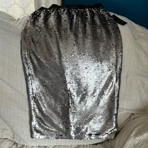 Bnwt silver sequin skirt from Worthington thumbnail 2