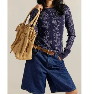 NEW Free People Pretty Little Folk Vines Soft Thermal Long Sleeve Cotton Top XS thumbnail 2