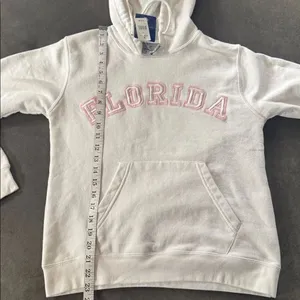Women’s White Embroidered FLORIDA College Drawstring Hoodie Size S NEW thumbnail 6