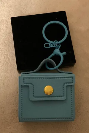 Sky Blue Mini Purse Key & Card Holder with Gold Snap thumbnail 1