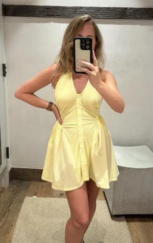 Anthropologie Celandine Halter Button-Front Mini Dress thumbnail 3