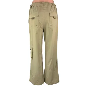 Mono B Women's Green Windbreaker Parachute Cargo Wide Leg Sweat Pants Size M thumbnail 3